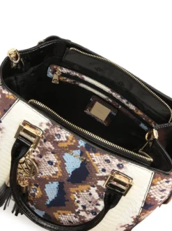 Multikolorowa torebka we wzór skóry węża