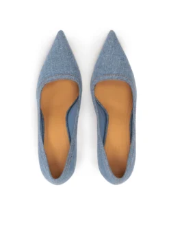 Niebieskie czółenka z tkaniny denim