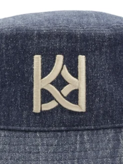 Niebieski kapelusz bucket z tkaniny typu denim
