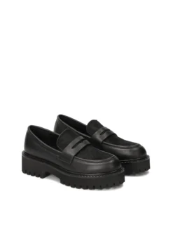 Półbuty slip-on z naturalnym włosiem