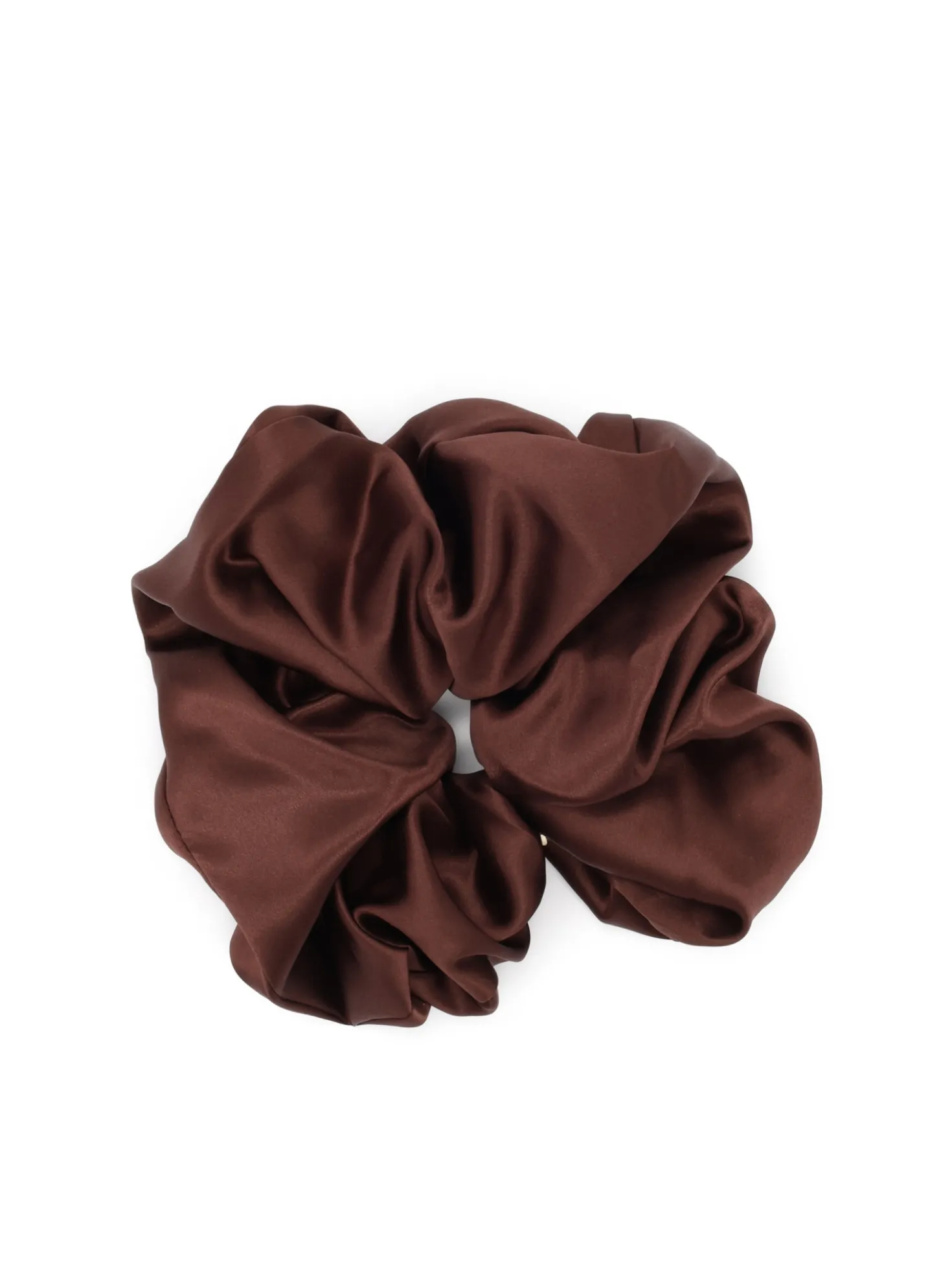Satynowa scrunchie ze złotą ozdobą