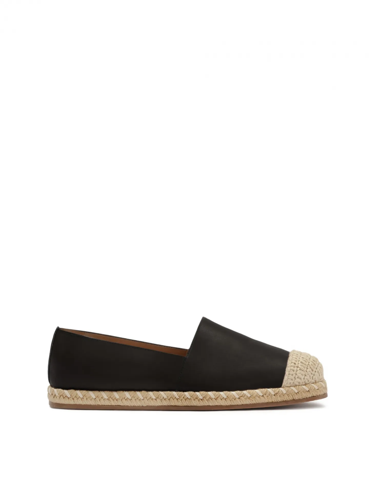 Skórzane czarne espadryle