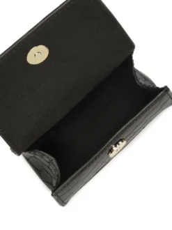 Skórzane czarne etui na klucze z monogramem KAZAR