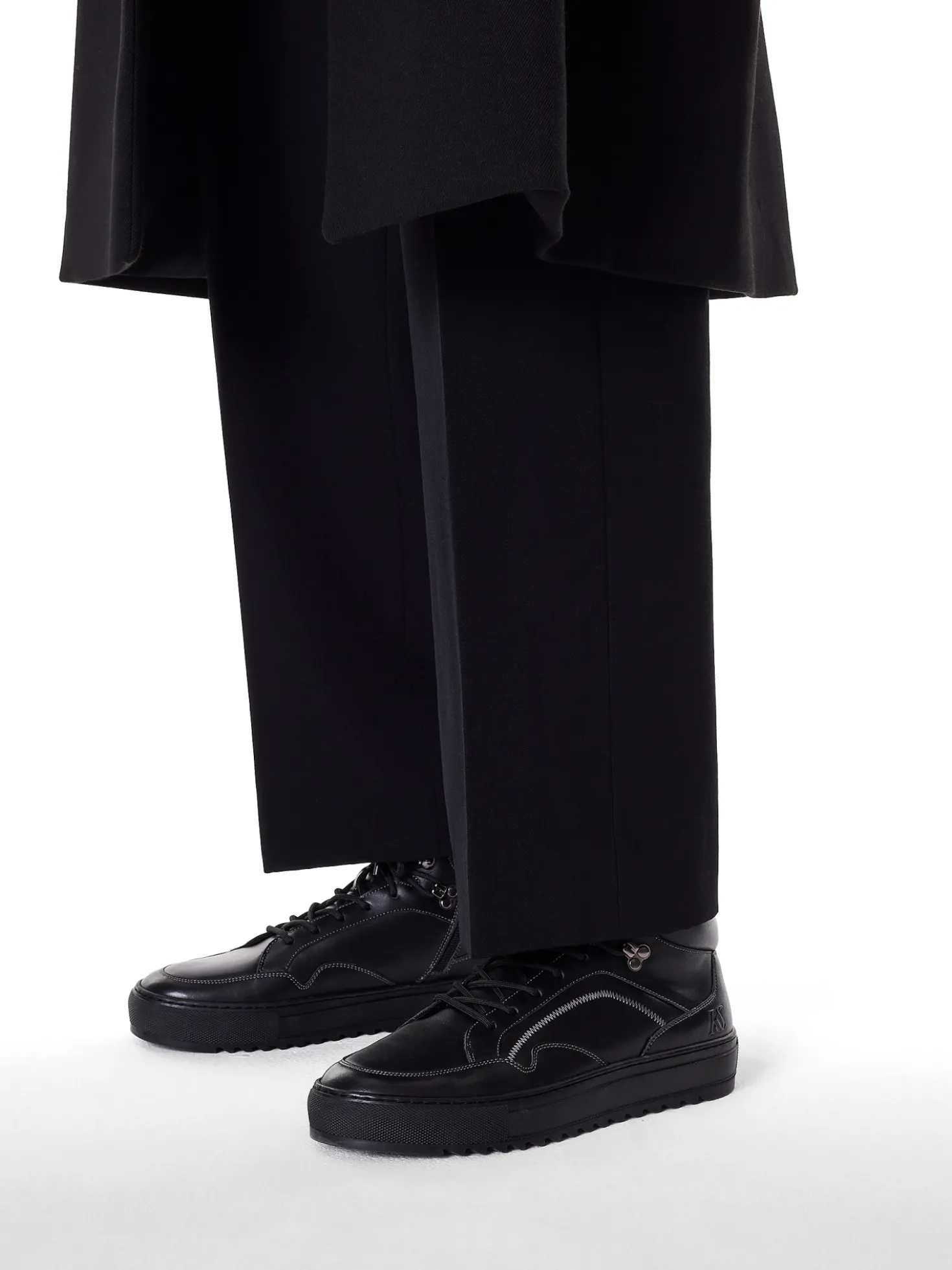 Skórzane czarne hight sneakers