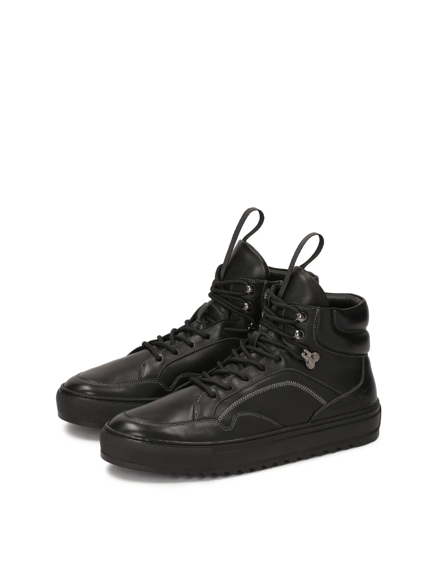 Skórzane czarne hight sneakers