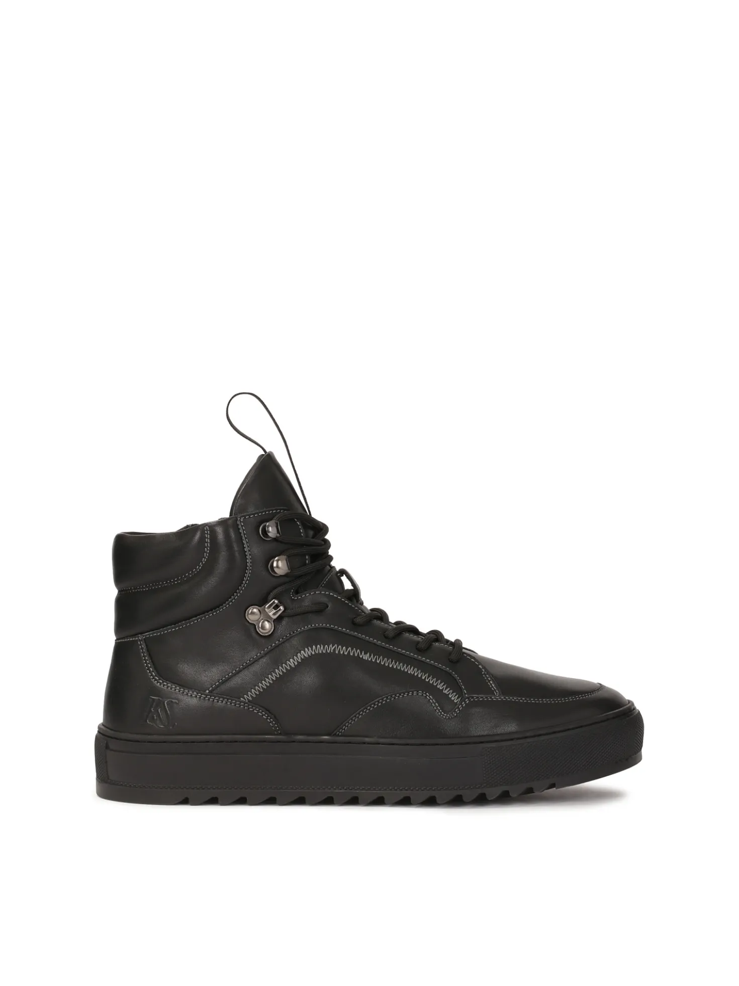 Skórzane czarne hight sneakers
