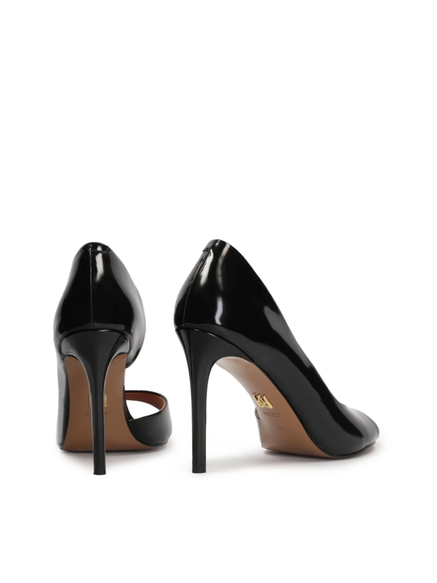 Skórzane czółenka peep toe