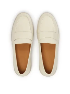 Skórzane kremowe półbuty slip-on