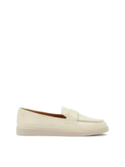 Skórzane kremowe półbuty slip-on