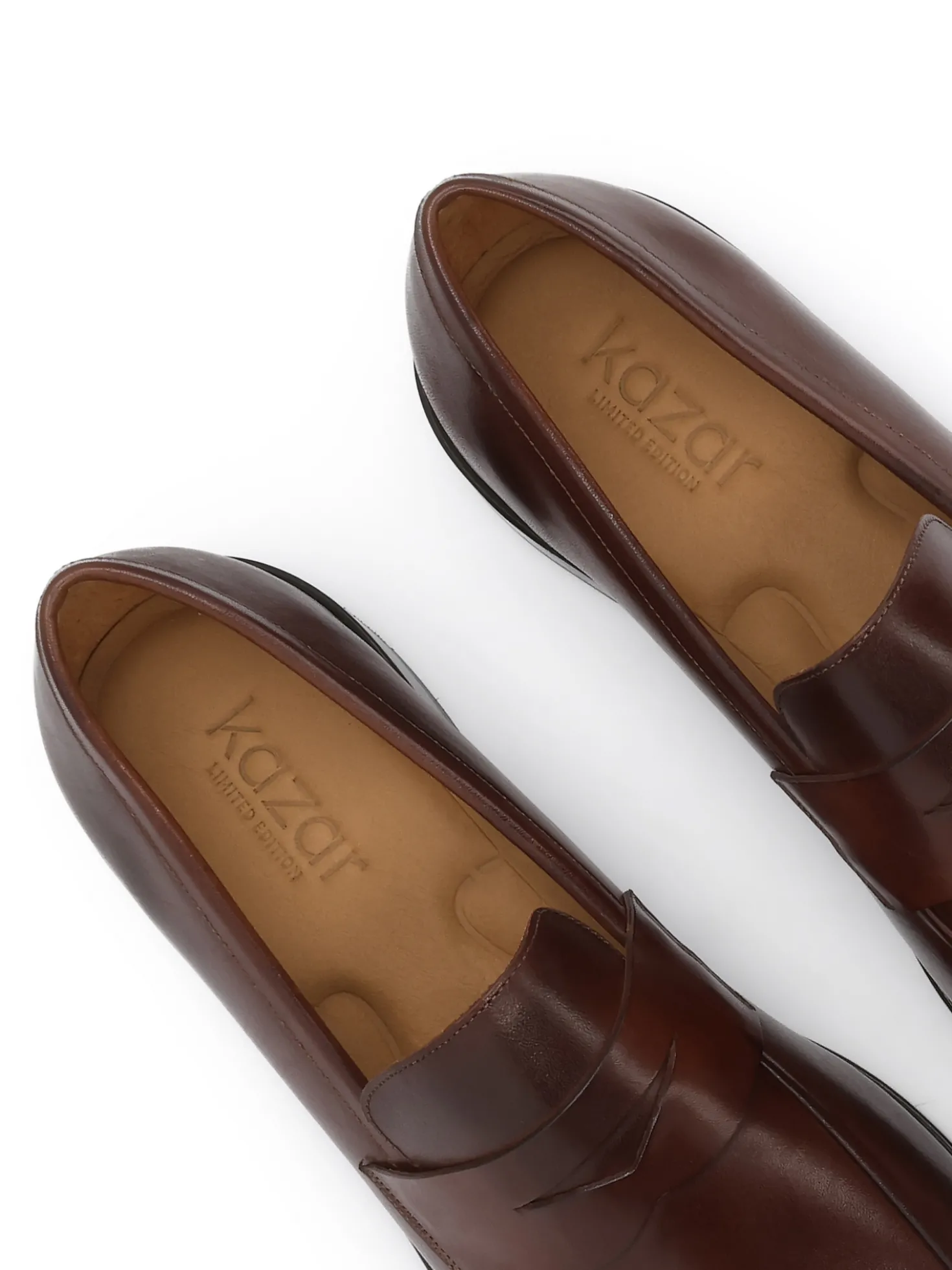 Skórzane loafersy męskie w odcieniu brązu