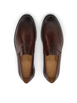Skórzane loafersy męskie w odcieniu brązu