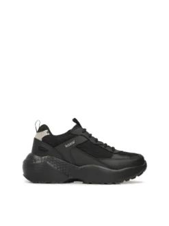 Skórzane sneakersy damskie na grubej podeszwie