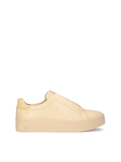 Skórzane sneakersy na prostej podeszwie