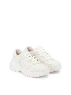 Skórzane sneakersy w białym kolorze