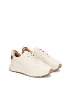 Skórzane sneakersy z ozdobnym zapiętkiem