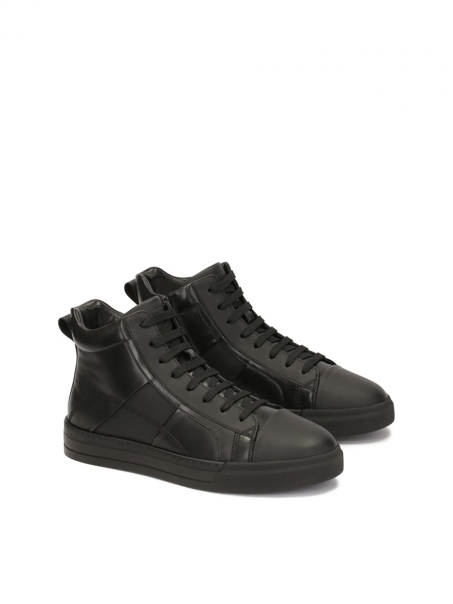 Skórzane sneakersy z wysoką cholewką