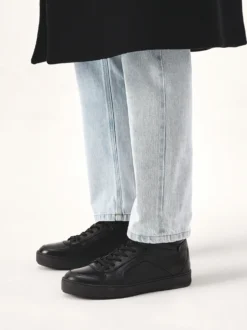 Skórzane sneakersy z wyższą cholewką