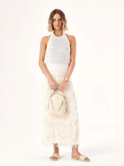 Skórzany plecak w kolorze off-white