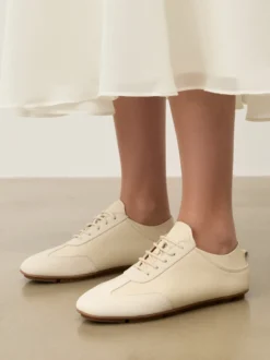 Sneakersy z gładkiej skóry i zamszu