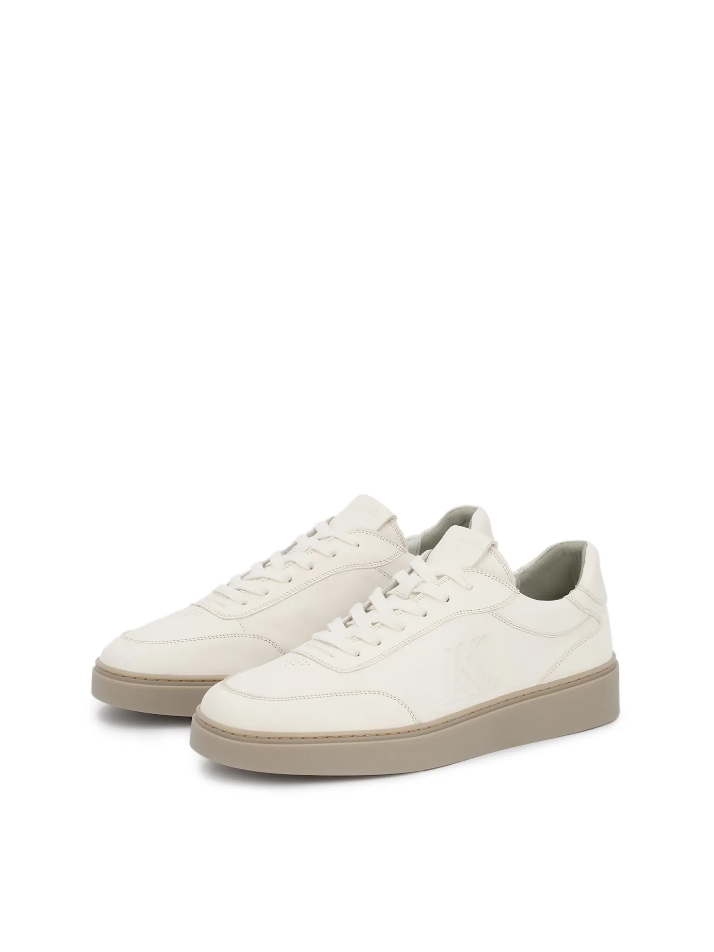 Sneakersy z naturalnej skóry w odcieniu off-white