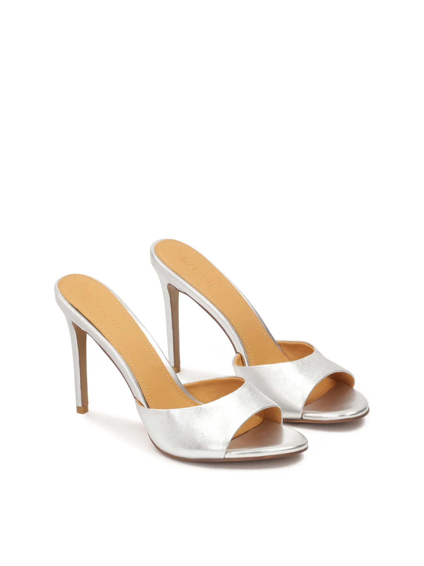 Srebrne klapki na wysokiej szpilce
