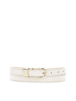 Stylowy wąski pasek damski w kolorze off white