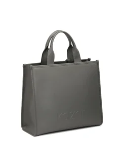 Szara torebka do ręki Tote Bag z pikowanym przodem