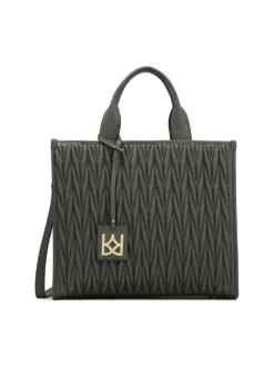 Szara torebka do ręki Tote Bag z pikowanym przodem