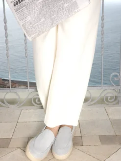 Szare loafersy na podeszwie typu sneakers z zamszu