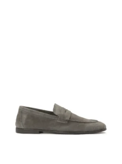 Szare loafersy z zamszu