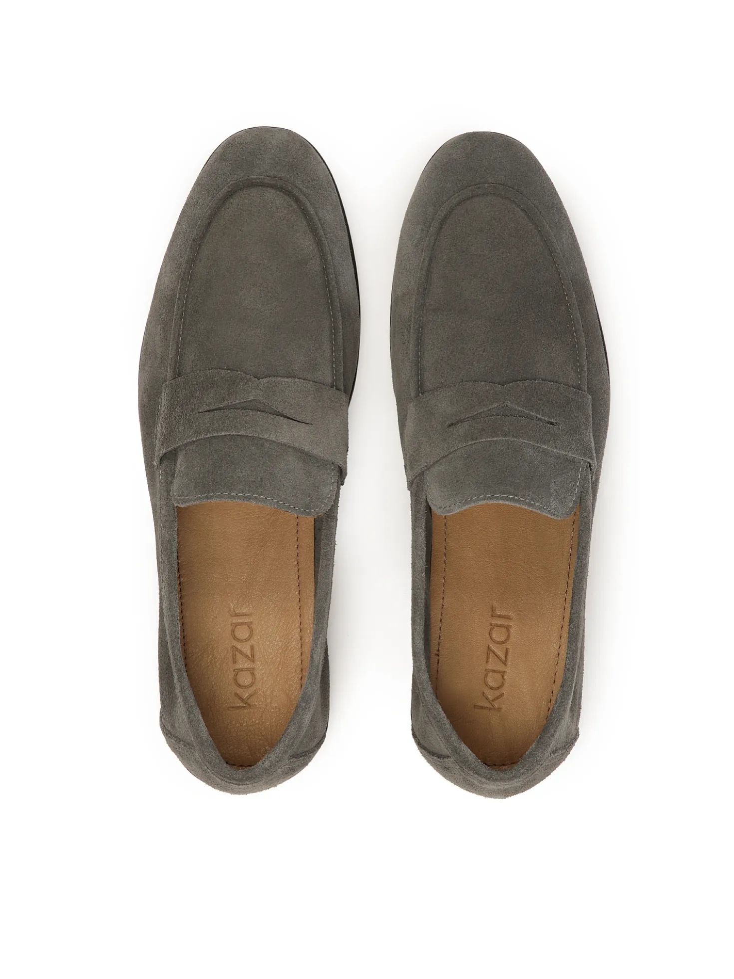 Szare loafersy z zamszu