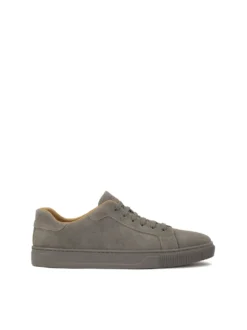 Sznurowane szare sneakersy z zamszu