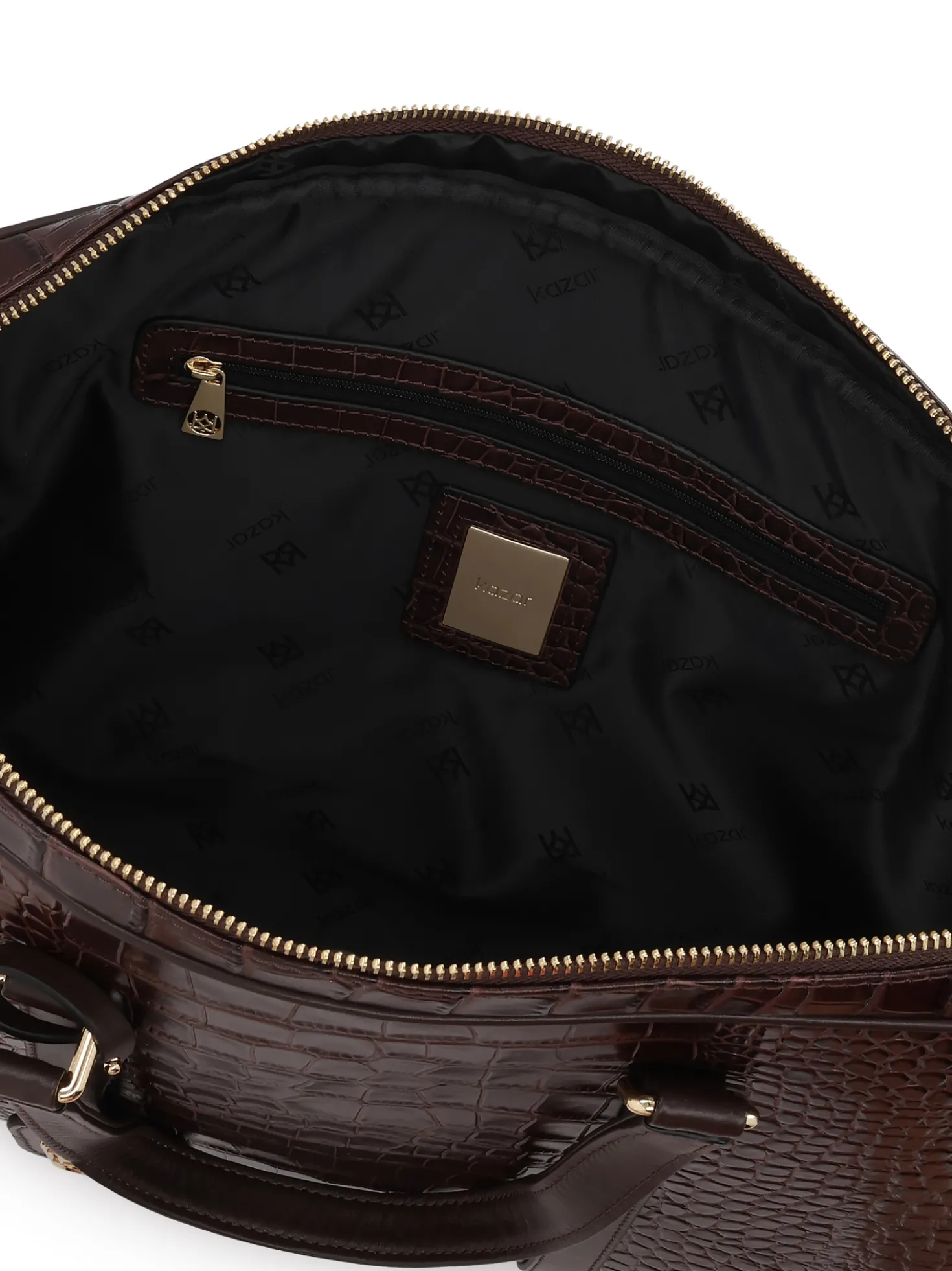 Torba na laptopa z tłoczonej brązowej skóry