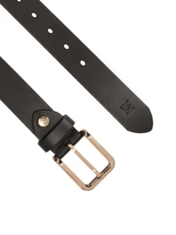 Uniwersalny czarny pasek ze złotą klamrą