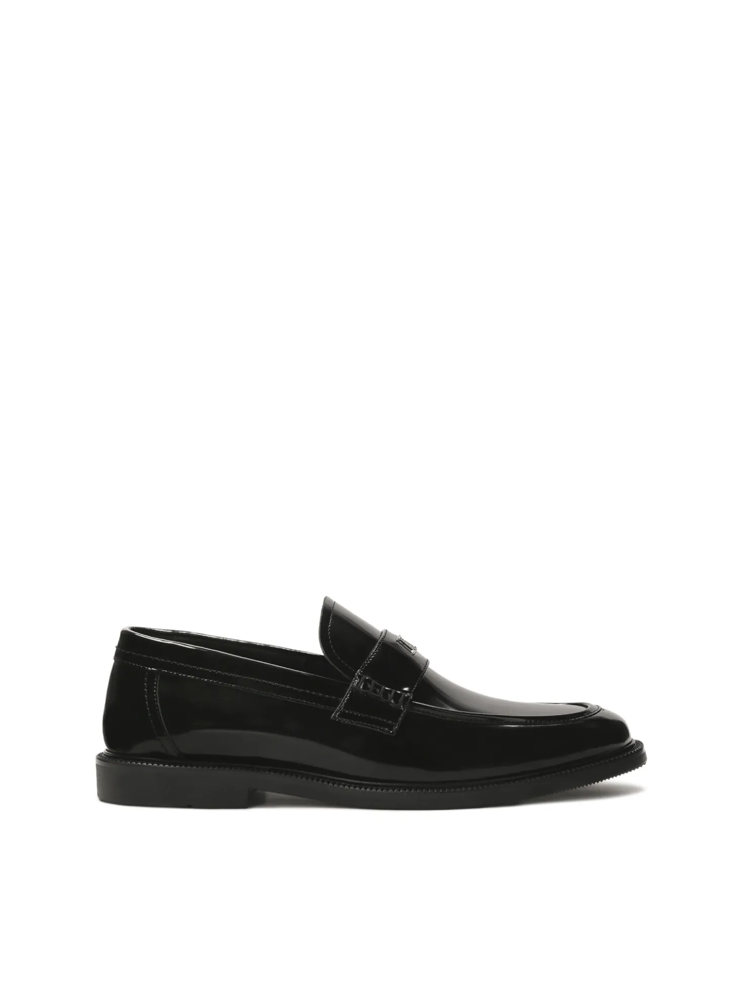 Wsuwane czarne loafersy z monogramem