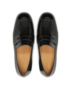 Wsuwane czarne półbuty w stylu loafersów