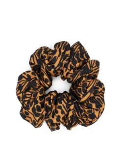 Wzorzysta brązowo-czarna gumka scrunchie
