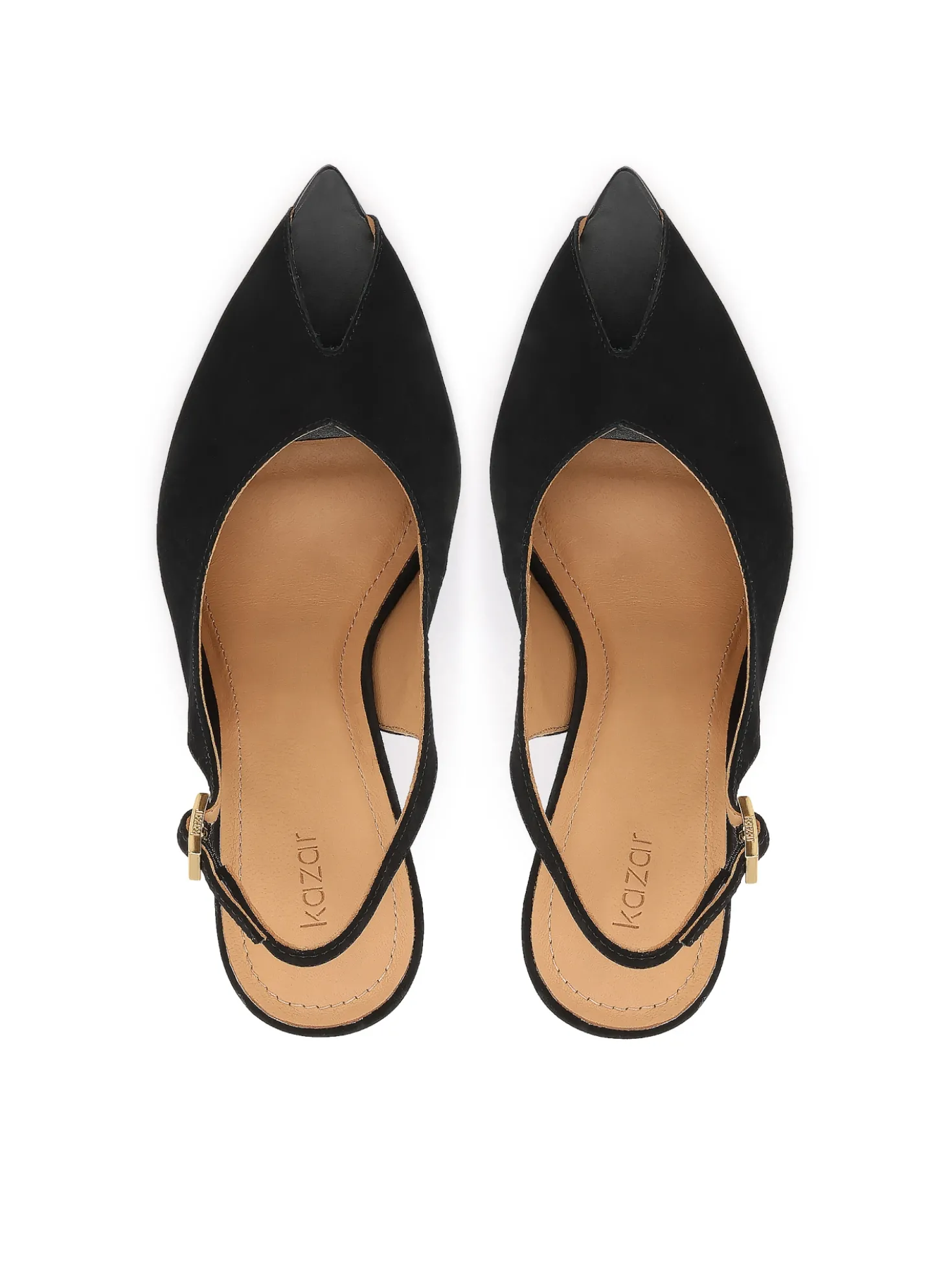 Zamszowe czółenka peep toe