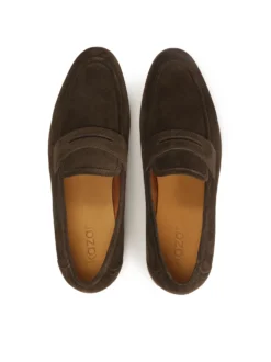 Zamszowe loafersy męskie w brązowym kolorze