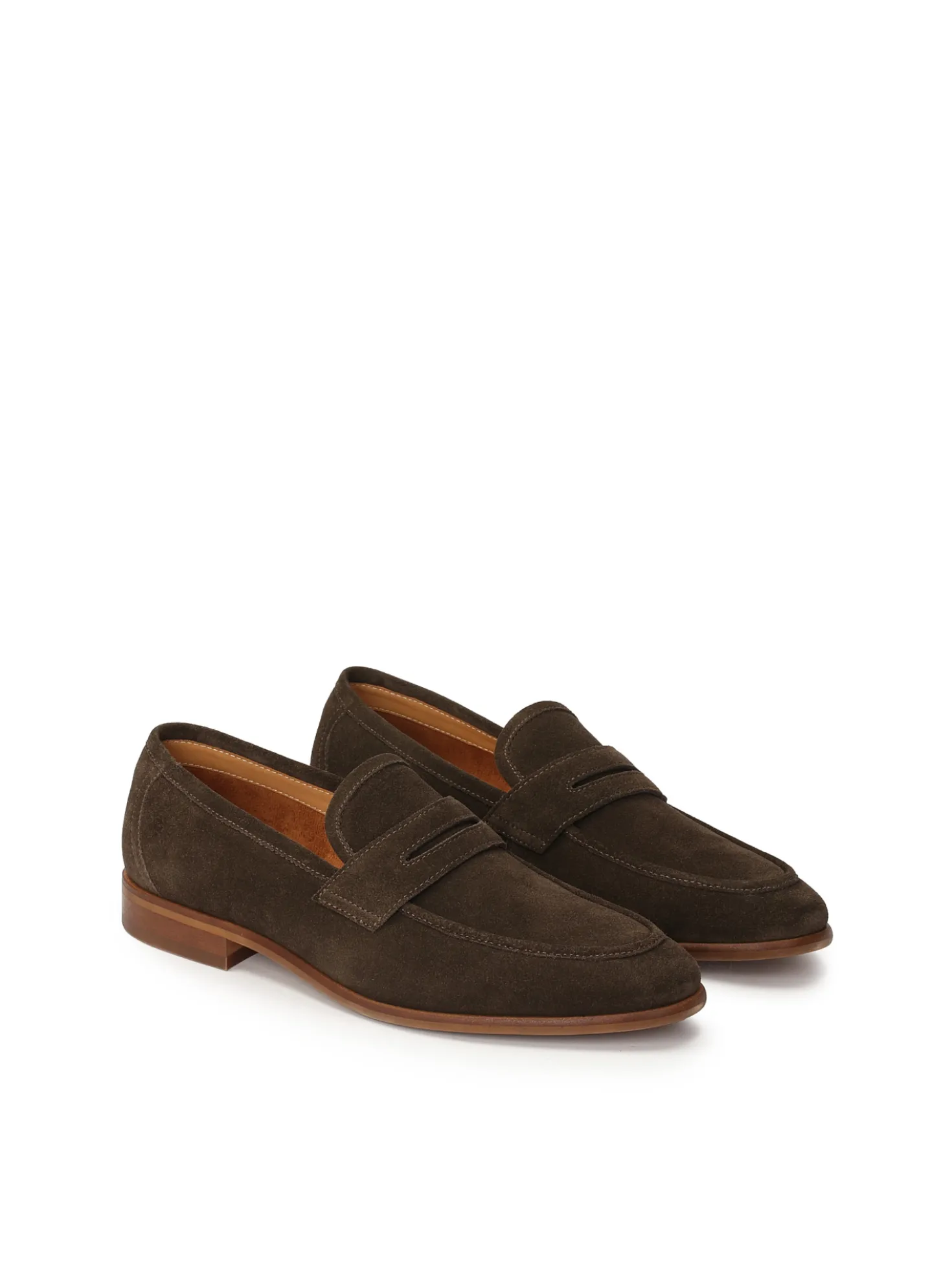 Zamszowe loafersy męskie w brązowym kolorze