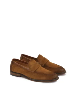Zamszowe loafersy w brązowym kolorze