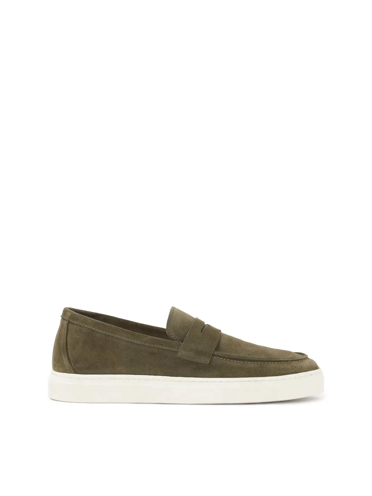 Zamszowe loafersy w kolorze khaki z podeszwa typu sneakers