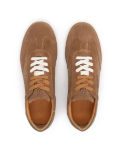 Zamszowe sneakersy męskie w kolorze brązu