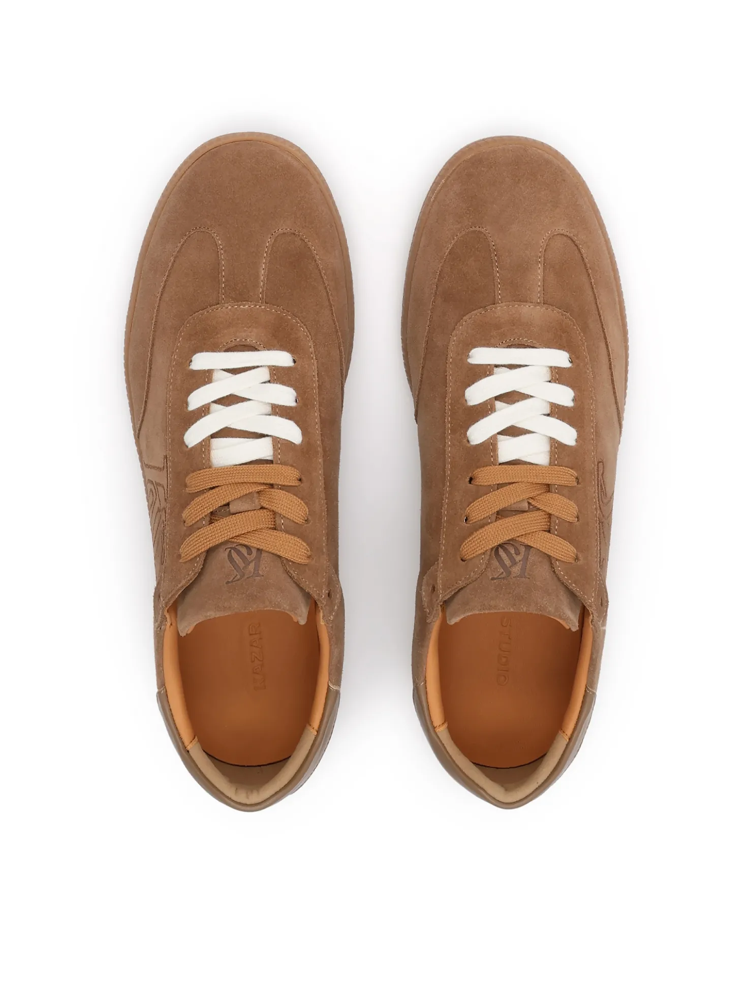 Zamszowe sneakersy męskie w kolorze brązu