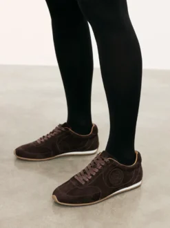 Zamszowe sneakersy z brązowego zamszu