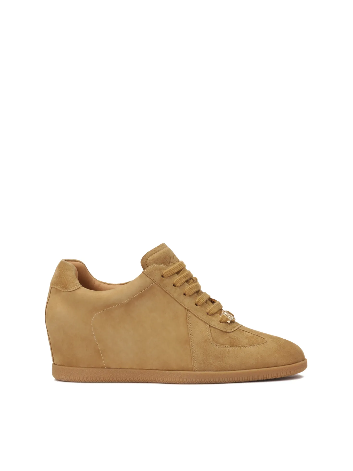 Zamszowe sneakersy z koturnem