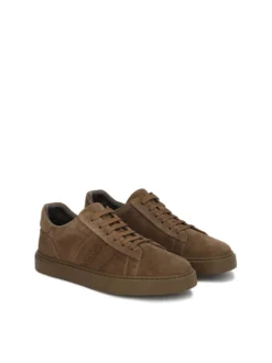 Zamszowe sneakersy z ozdobnymi przeszyciami